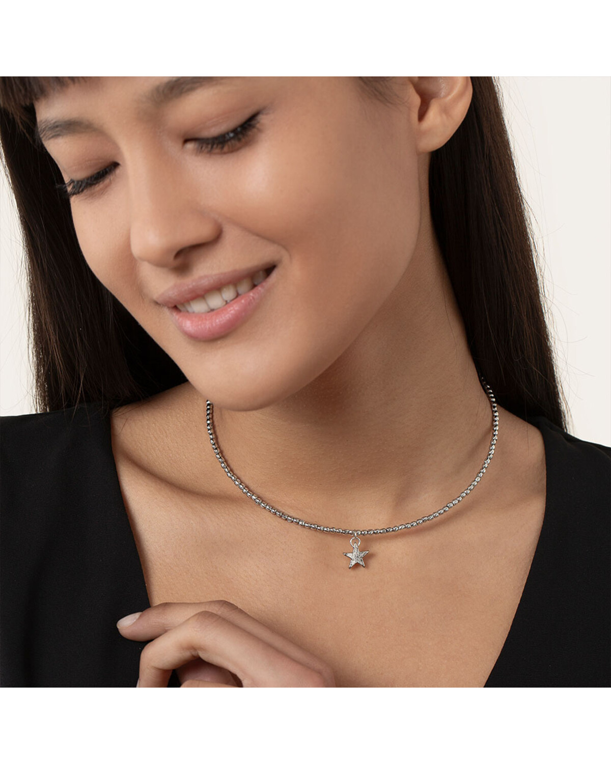 mi1504 MICROSPHERES STAR PENDANT CHOKER