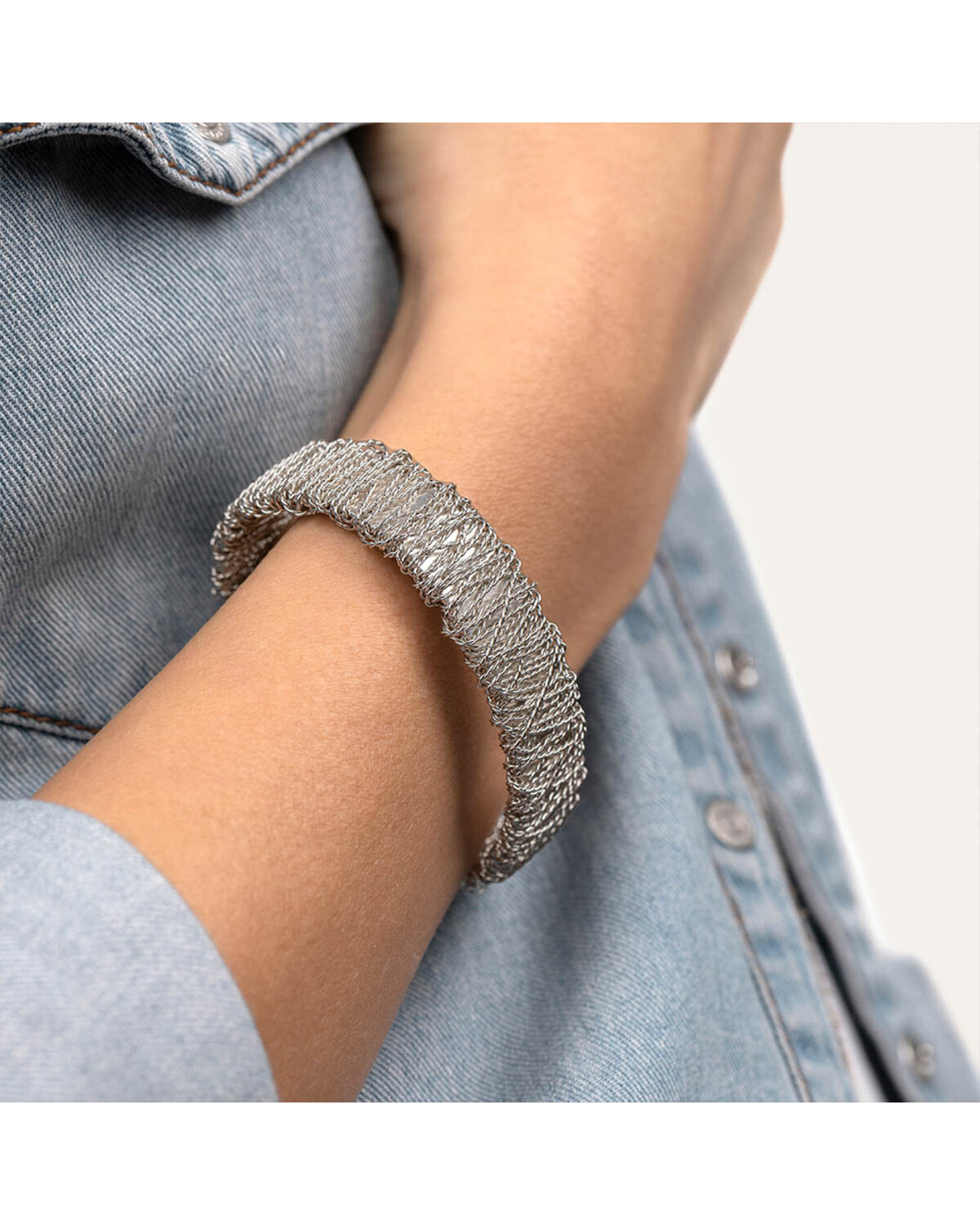 MI2076/Bracciale Fascia Filo Intrecciato