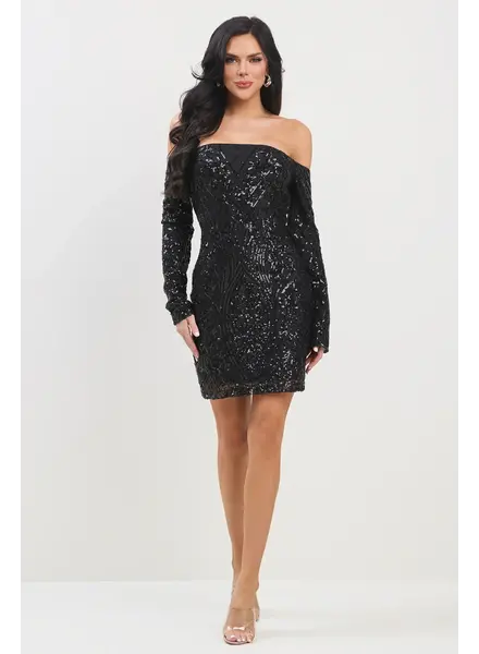 Open Shoulder Mini Dress