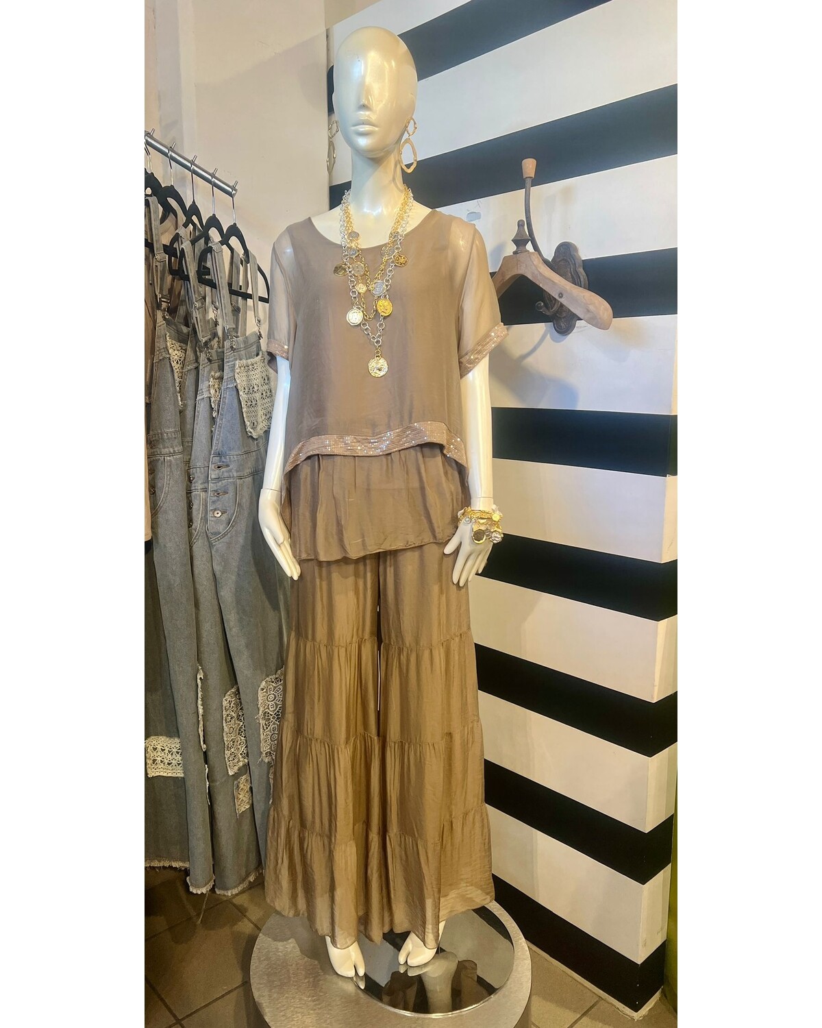 Silk Sequin Two-Piece Set One size