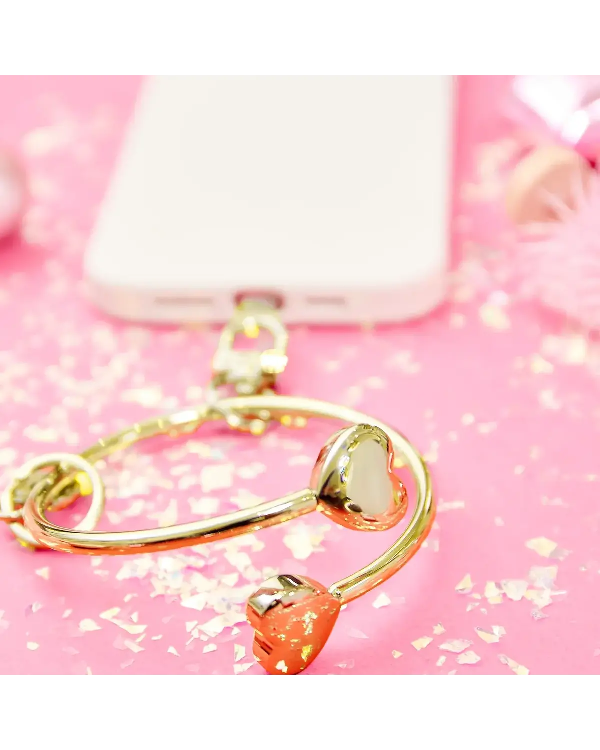 Big O® Phone Bracelet - Silver Heart Phone Wristlet