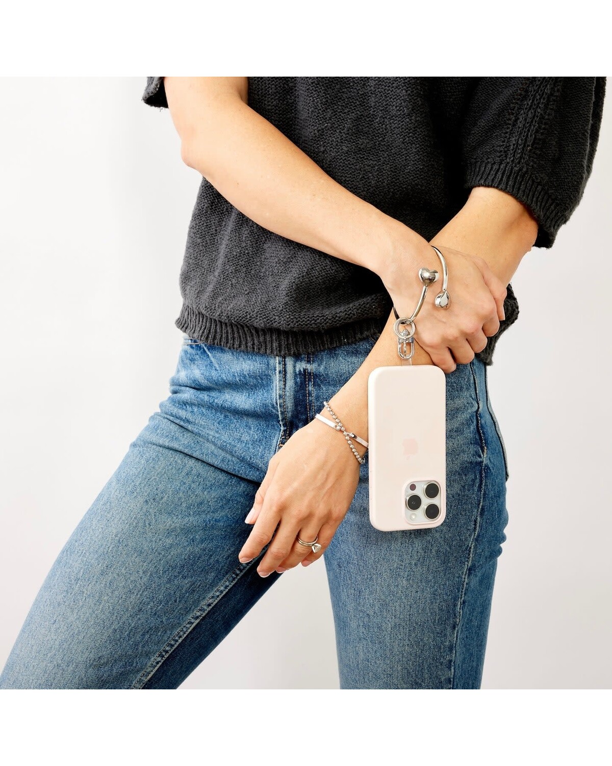 Big O® Phone Bracelet - Silver Heart Phone Wristlet