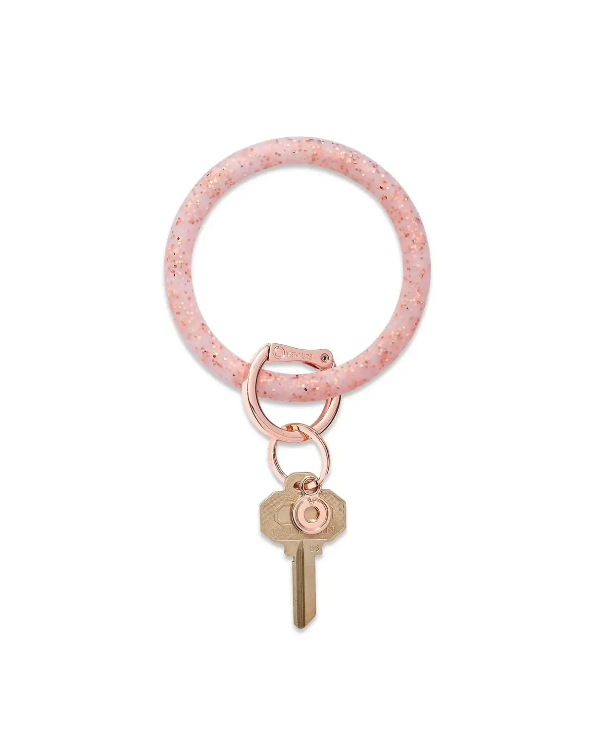 Silicone Big O® Key Ring - Rose Gold Confetti