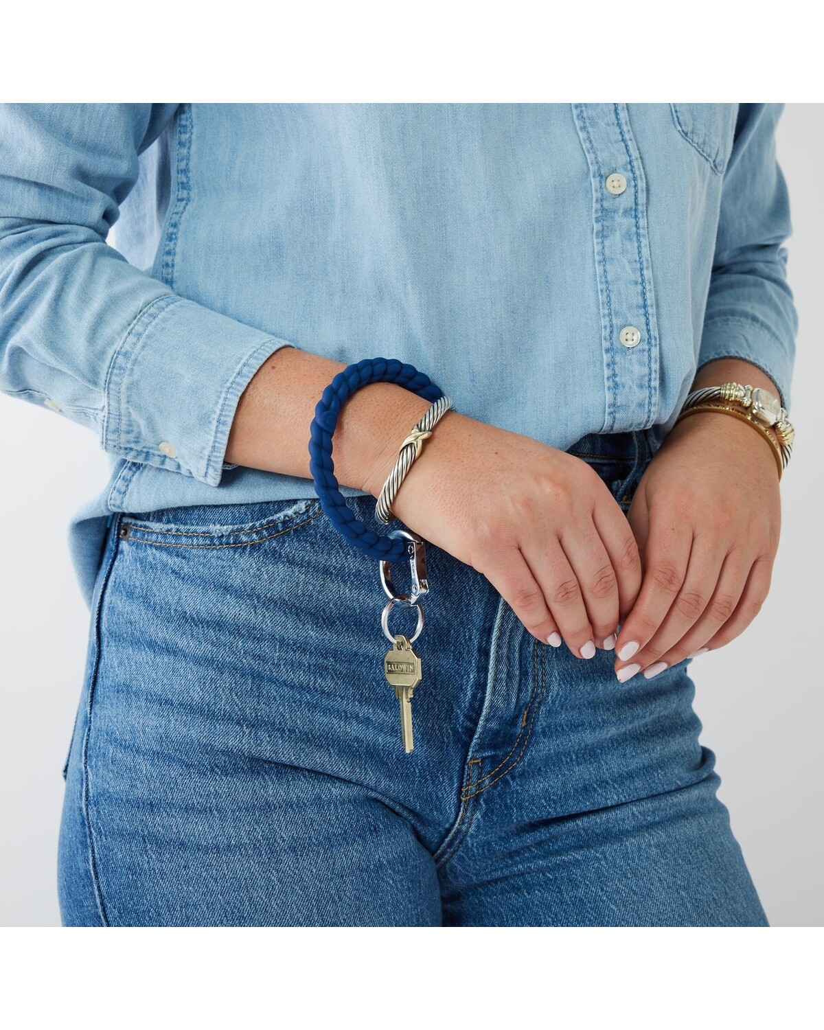 Silicone Big O® Key Ring - Midnight Navy braided