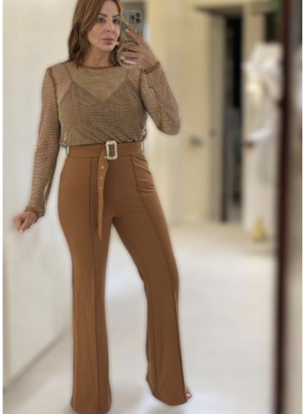 Long Sleeve Mesh Jumpsuit
