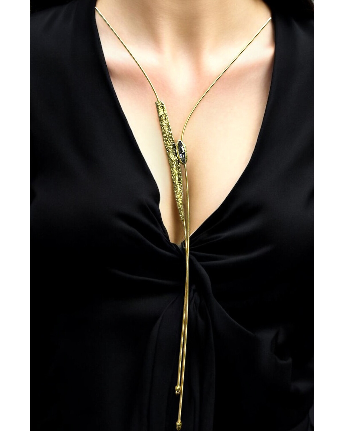 Black diamond crystal necklace