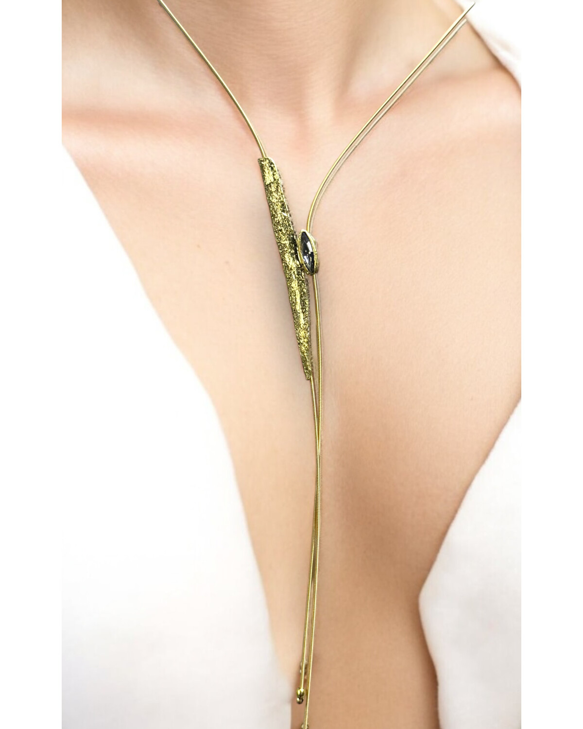 Black diamond crystal necklace