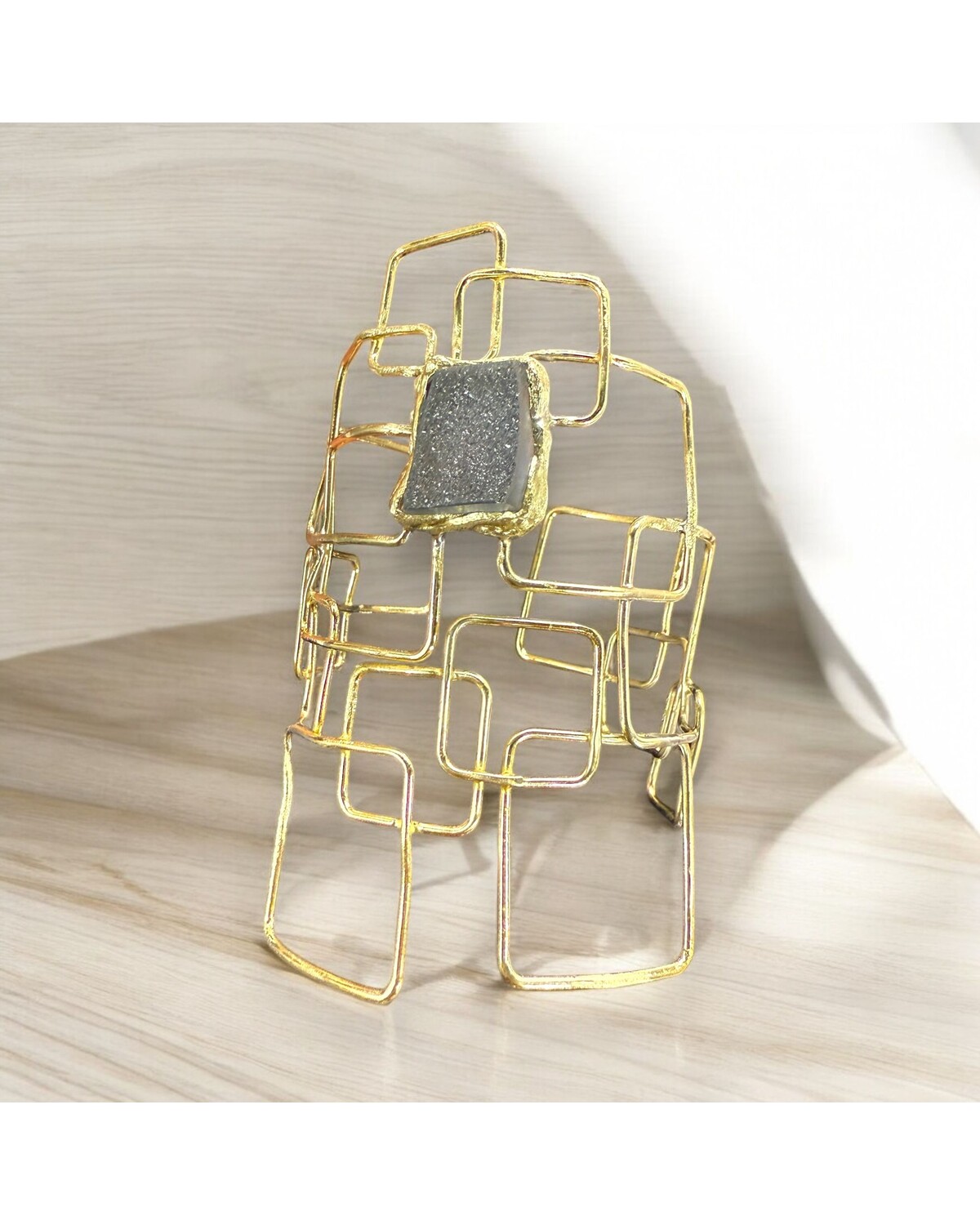 Geometric Gold Cuff Bracelet