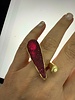 Red and Green Glass Statement Rings