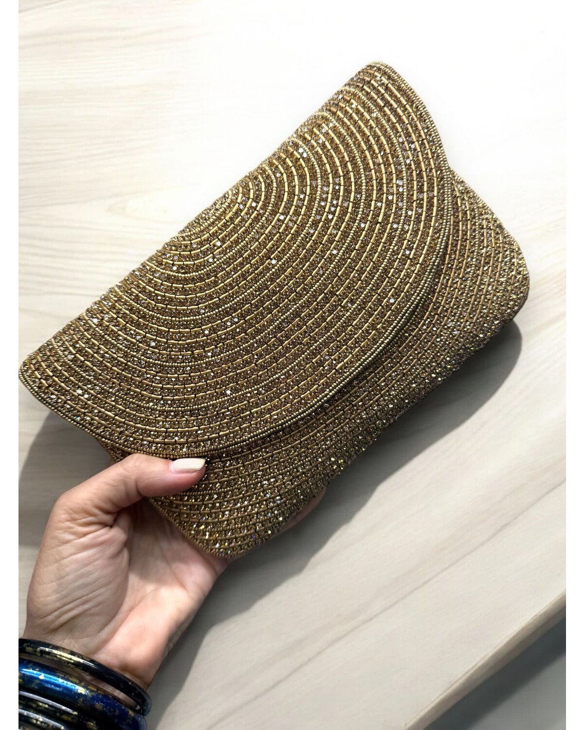 Gold Rhinestone Clutch