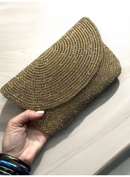 Gold Rhinestone Clutch