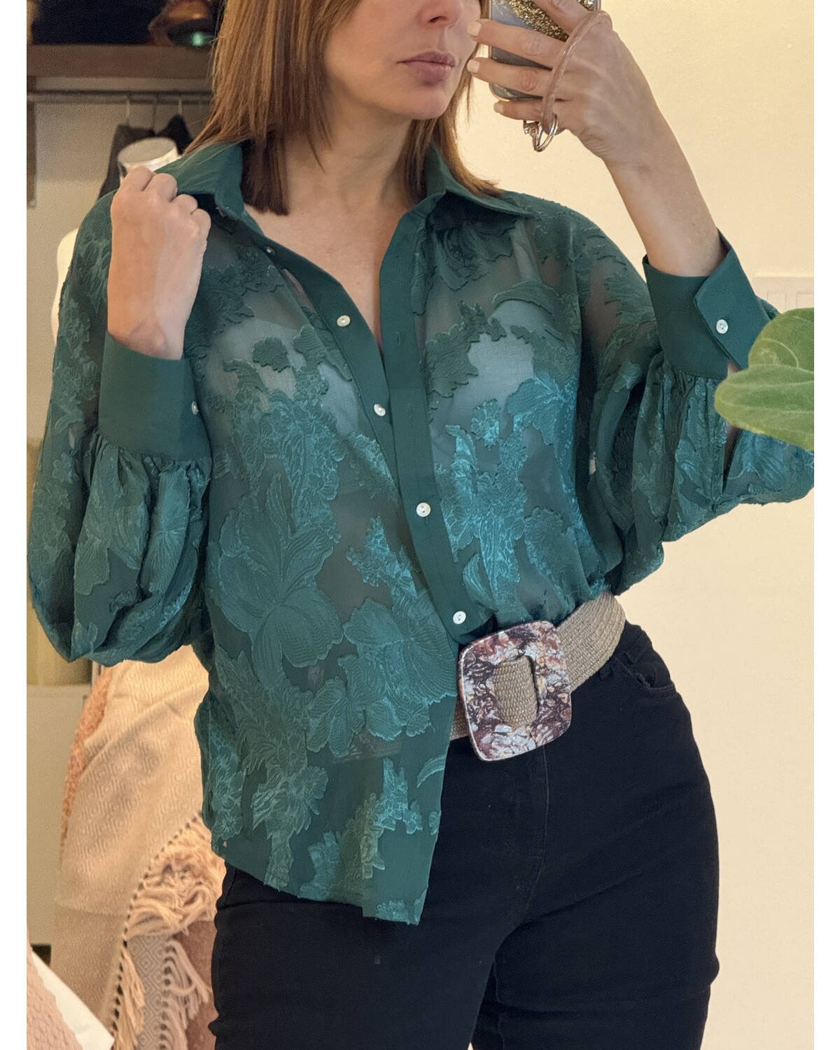Sleeve Cuffs With Button Closure Green