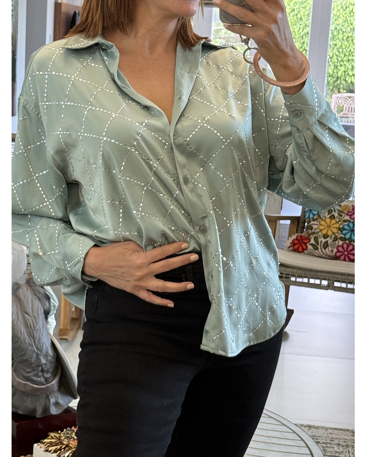 LIGHT BLUE CRISTAL’S BLOUSE ONE SIZE