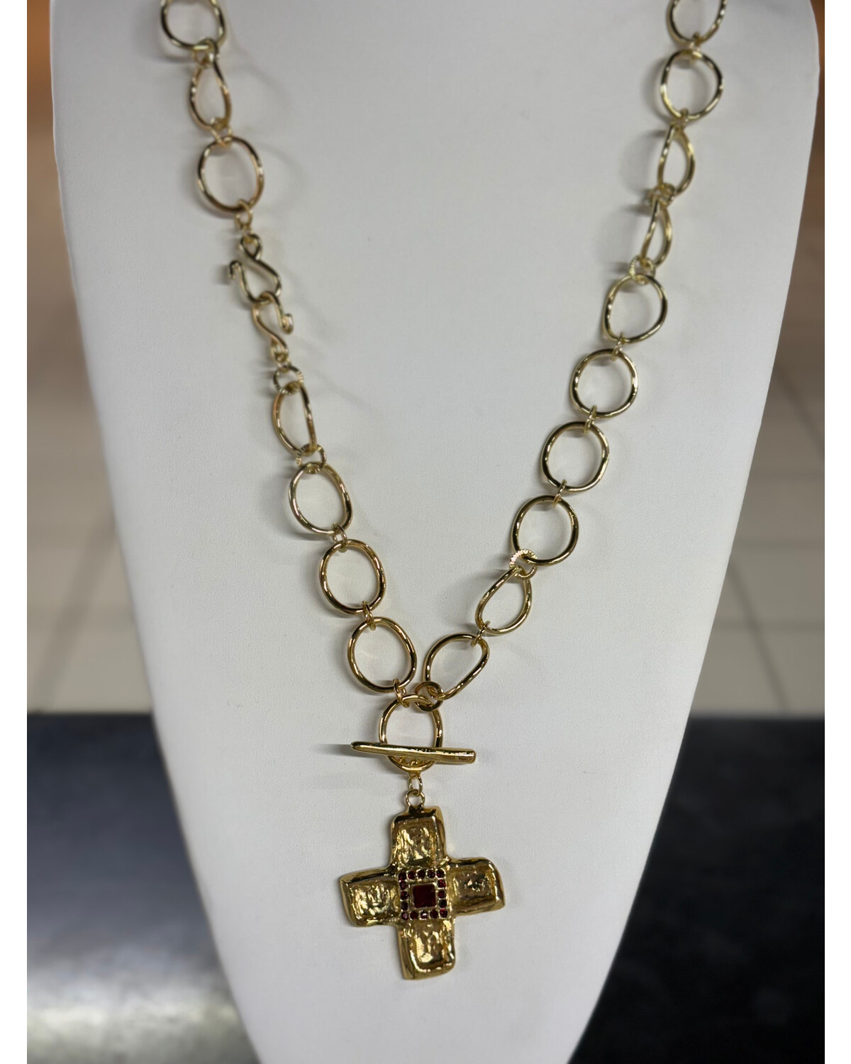 Crystal cross necklace