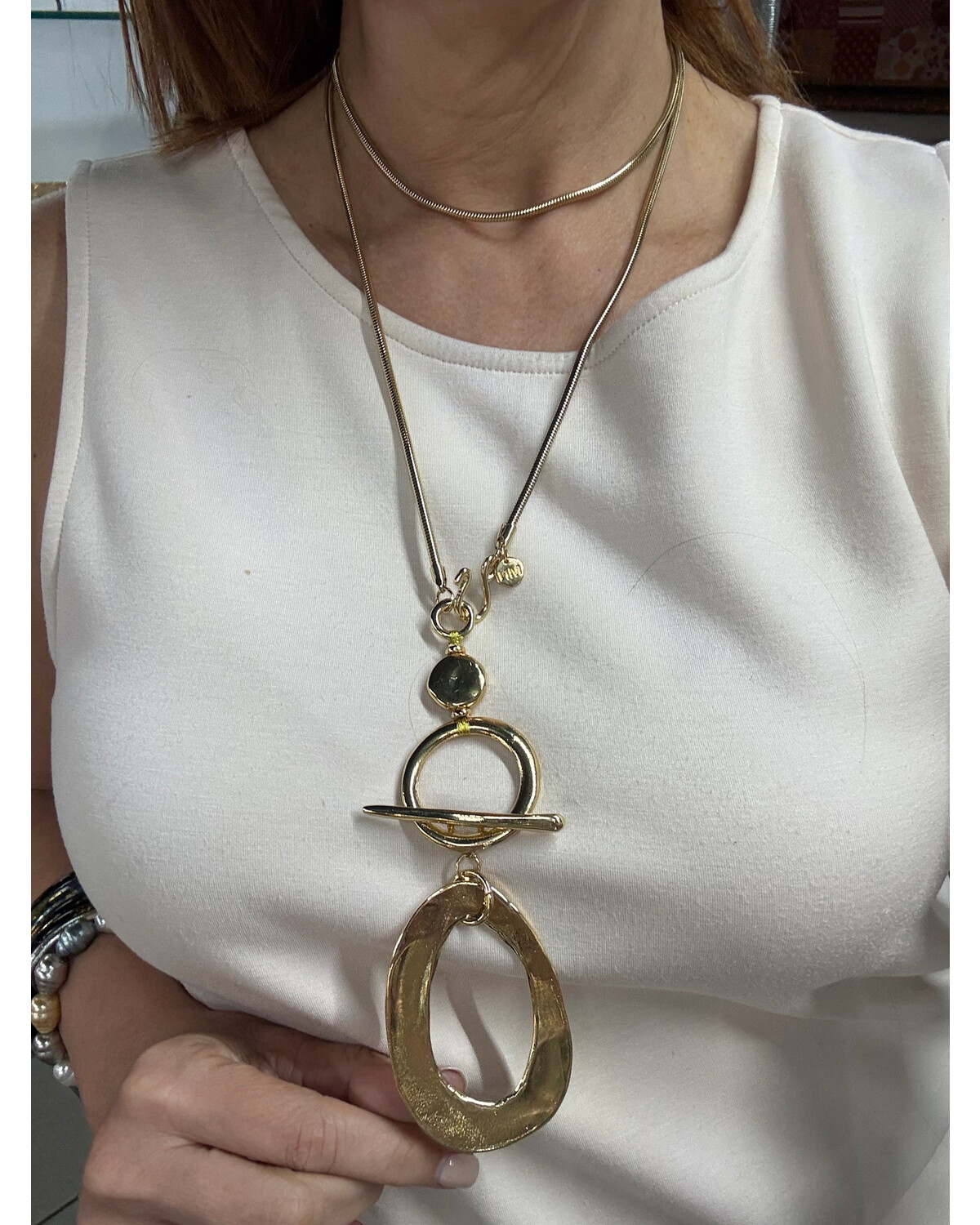 Golden eclipse necklace