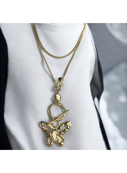 Golden butterfly necklace