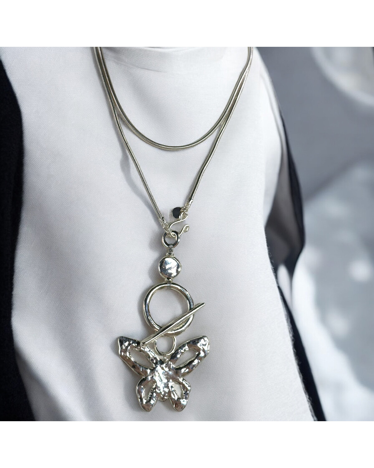 Golden butterfly necklace