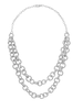 silver double chain necklace