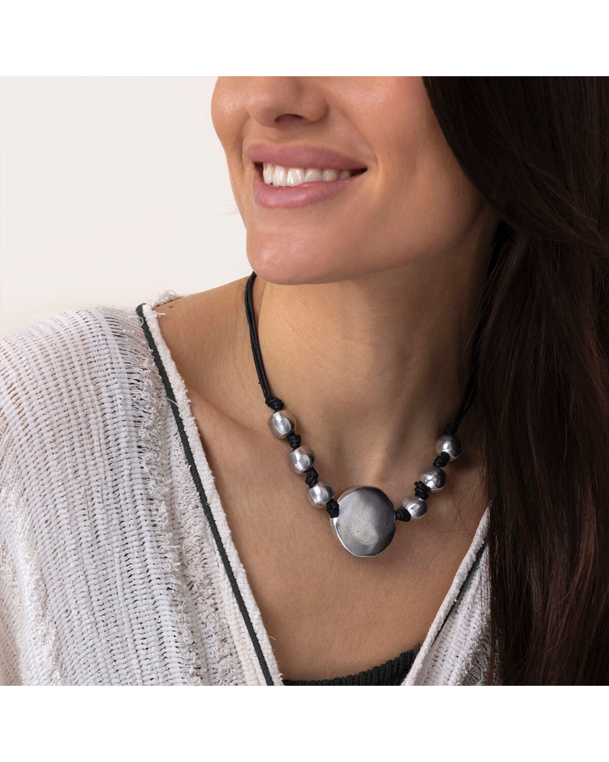 al02207 COLLIER COURT BOULES ET RONDE PLAT