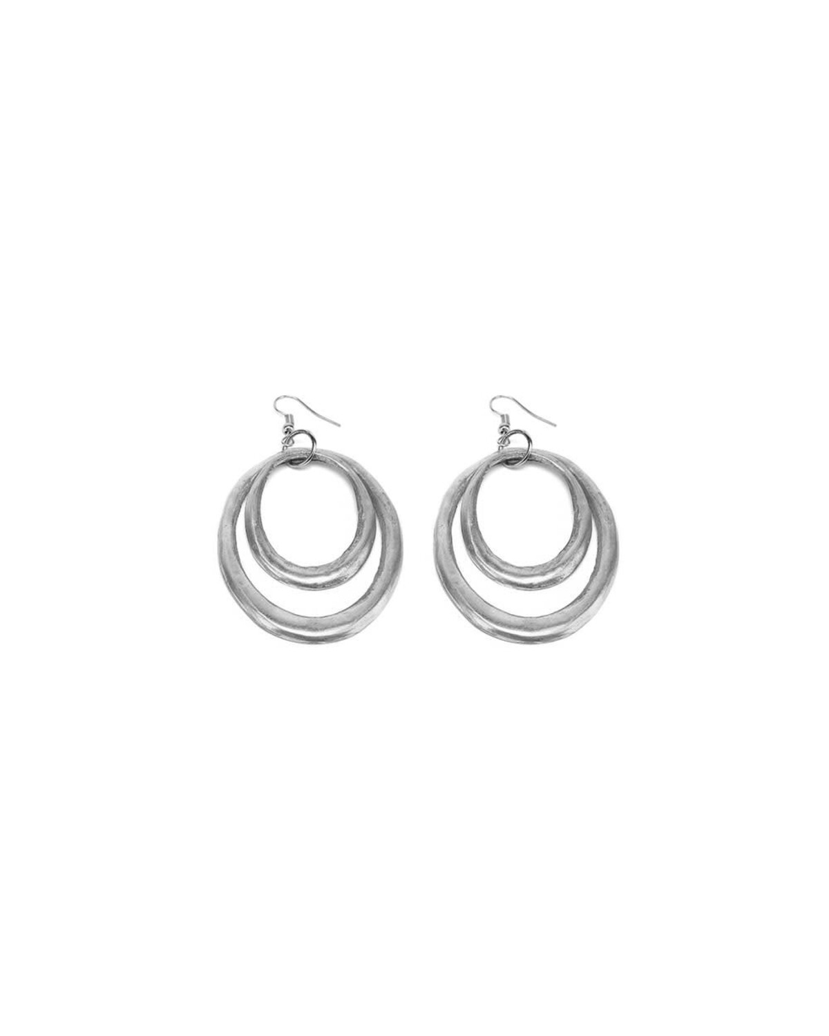 AL17258ORECCHINI 2 OVALE CONCENTRIQUE