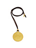 dd02061PENDENTE PLACCA DESIGN - FILO SUEDE MARRONE