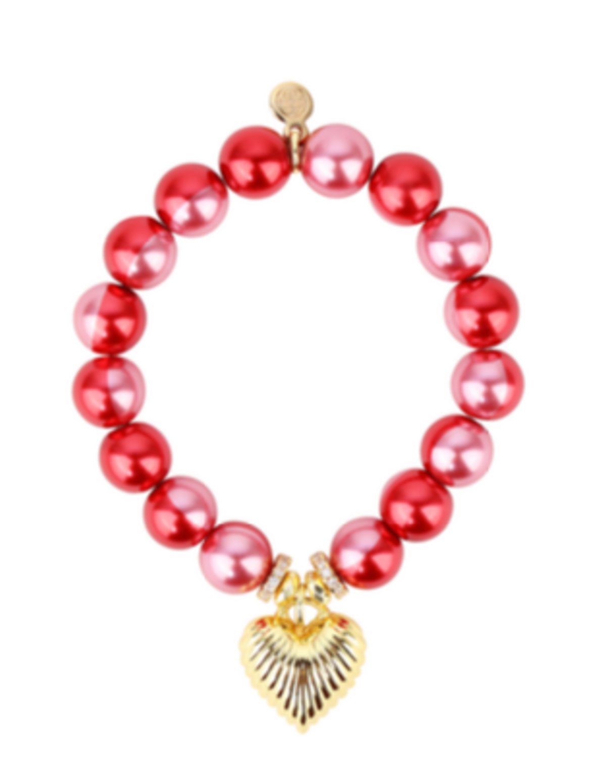 COEUR BEADED BRACELET ROUGE