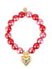 COEUR BEADED BRACELET ROUGE