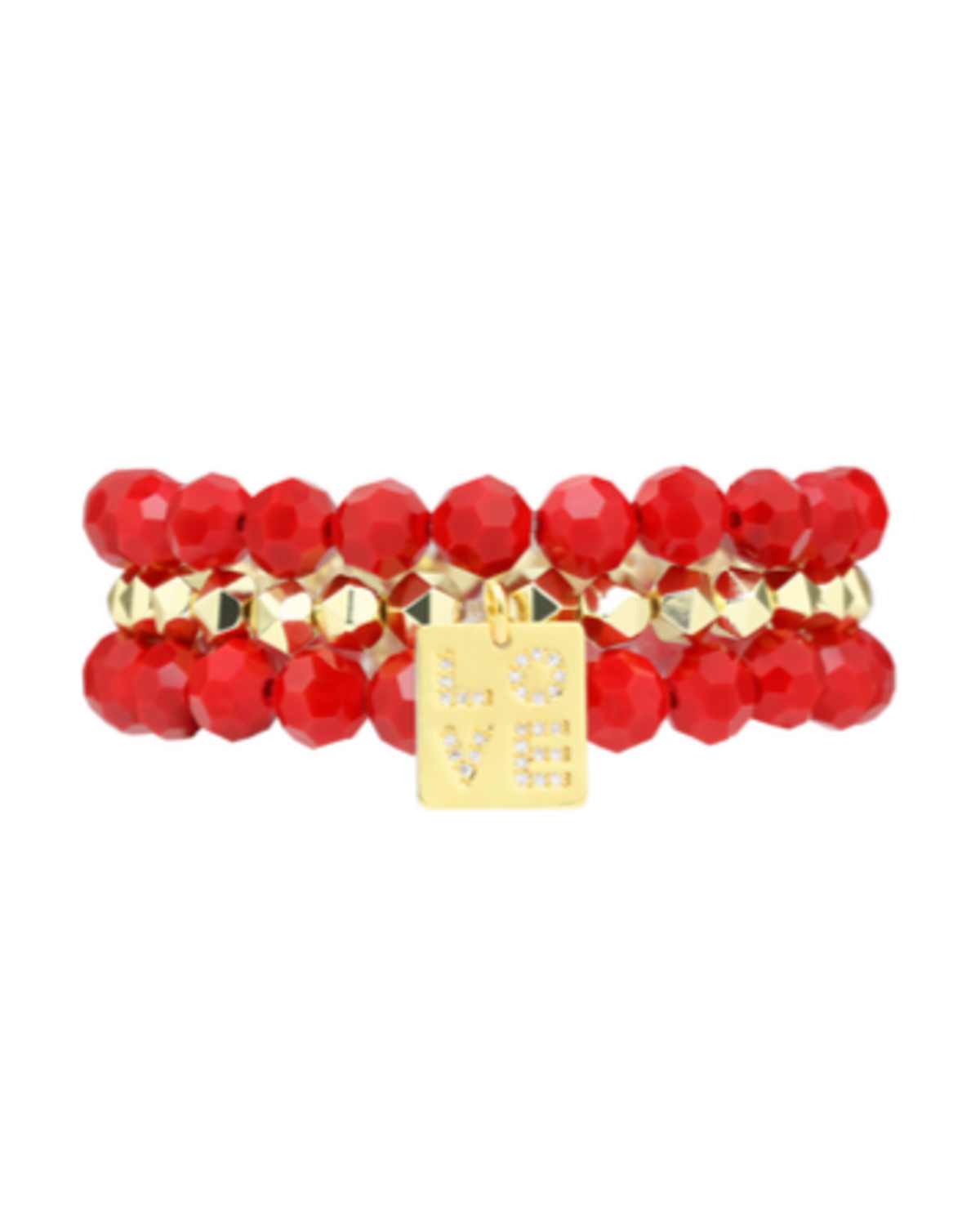 LOVE STACK SET RED/GOLD