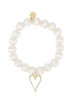 CAPIZ HEART BRACELET WHITE