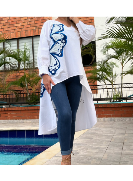 Butterflies Hand painted Hi Low Tunic