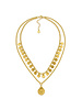 dd04051COLLANA DUE CATENE MONETE/FIORE