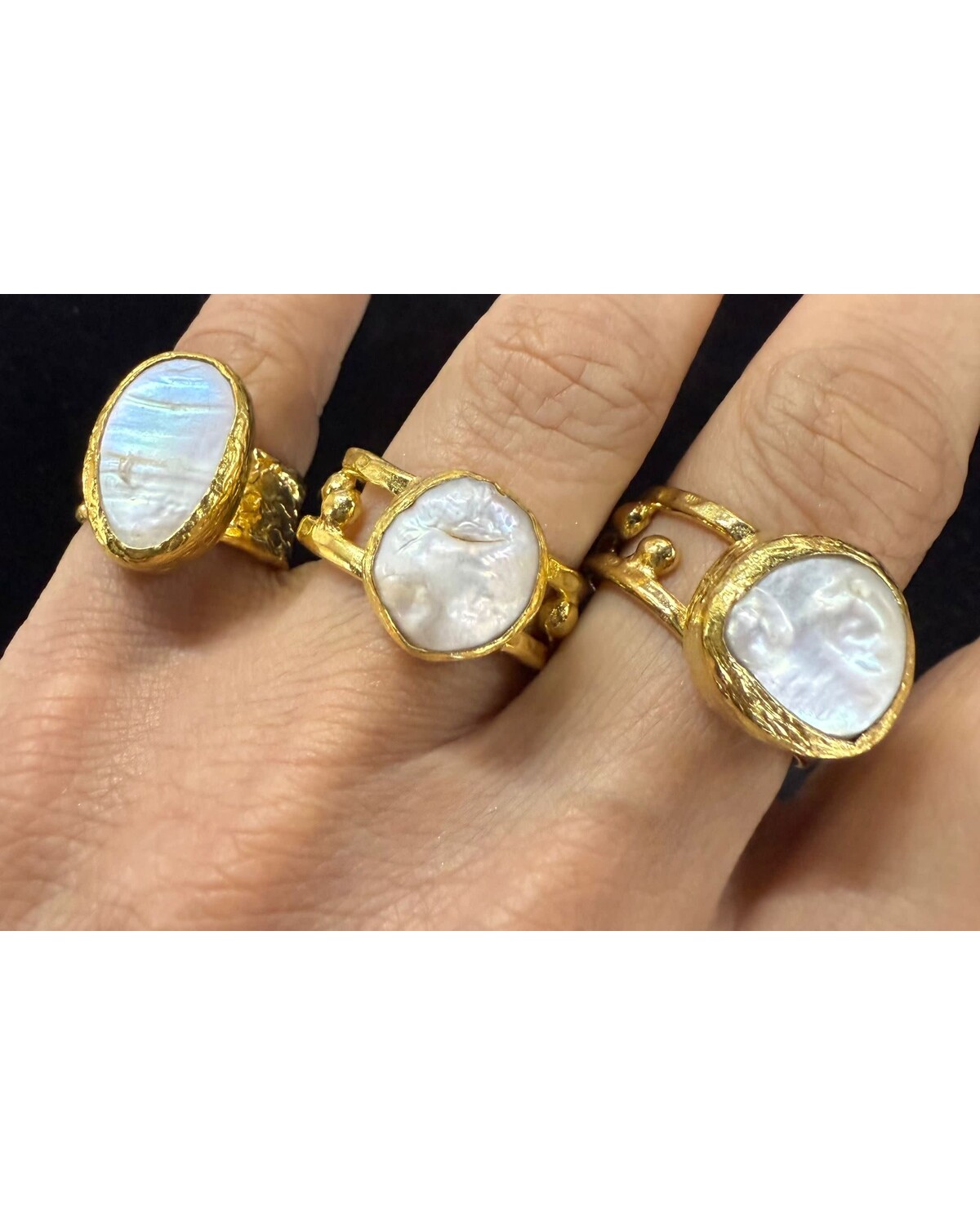 Pearl Adgustable Rings