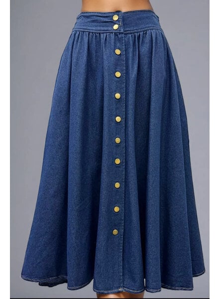 DENIM FLARED SKIRT