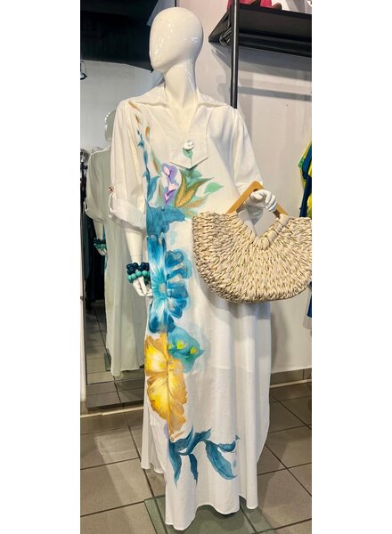 Hand painted linen dress