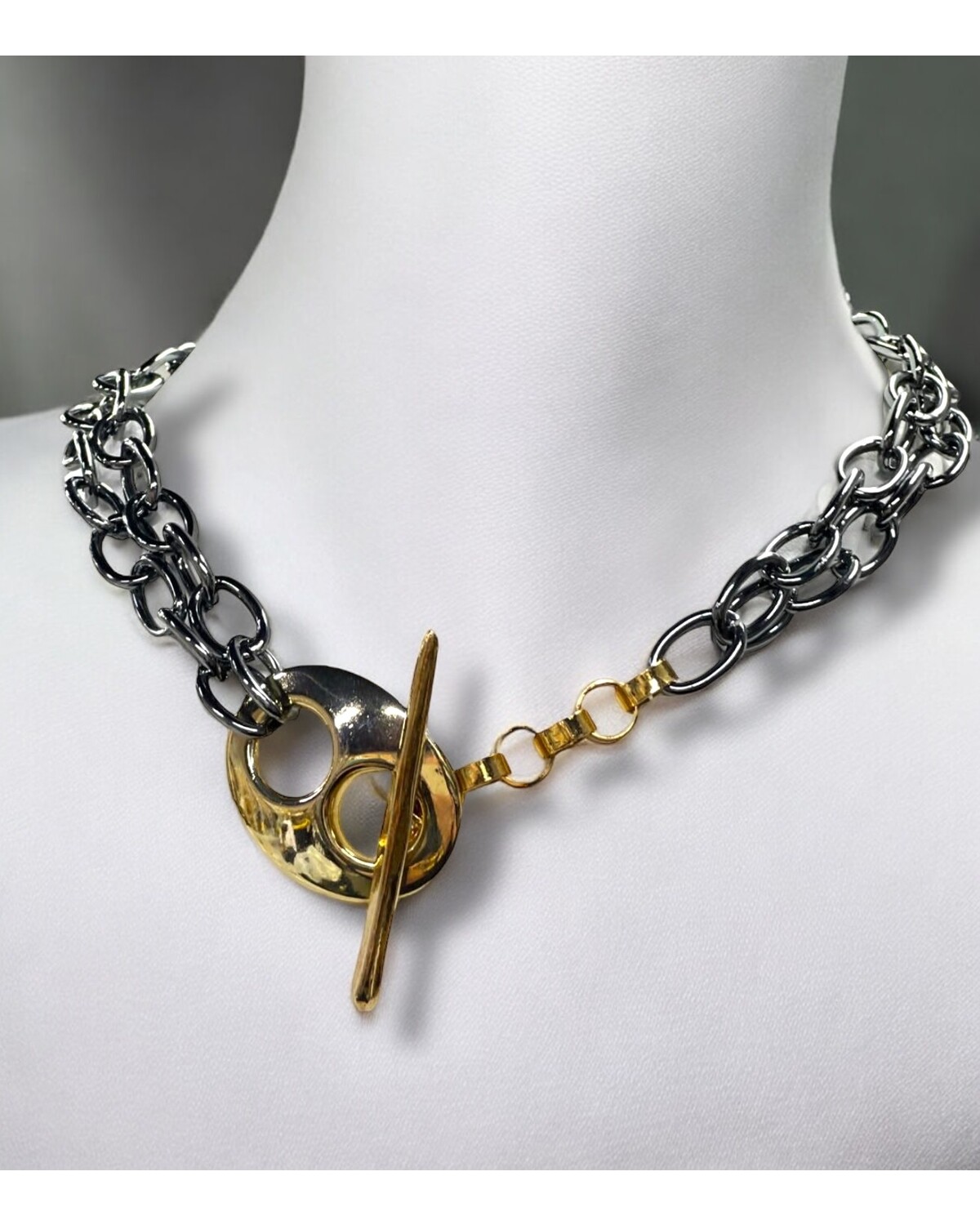 Dual-Tone Statement Necklace