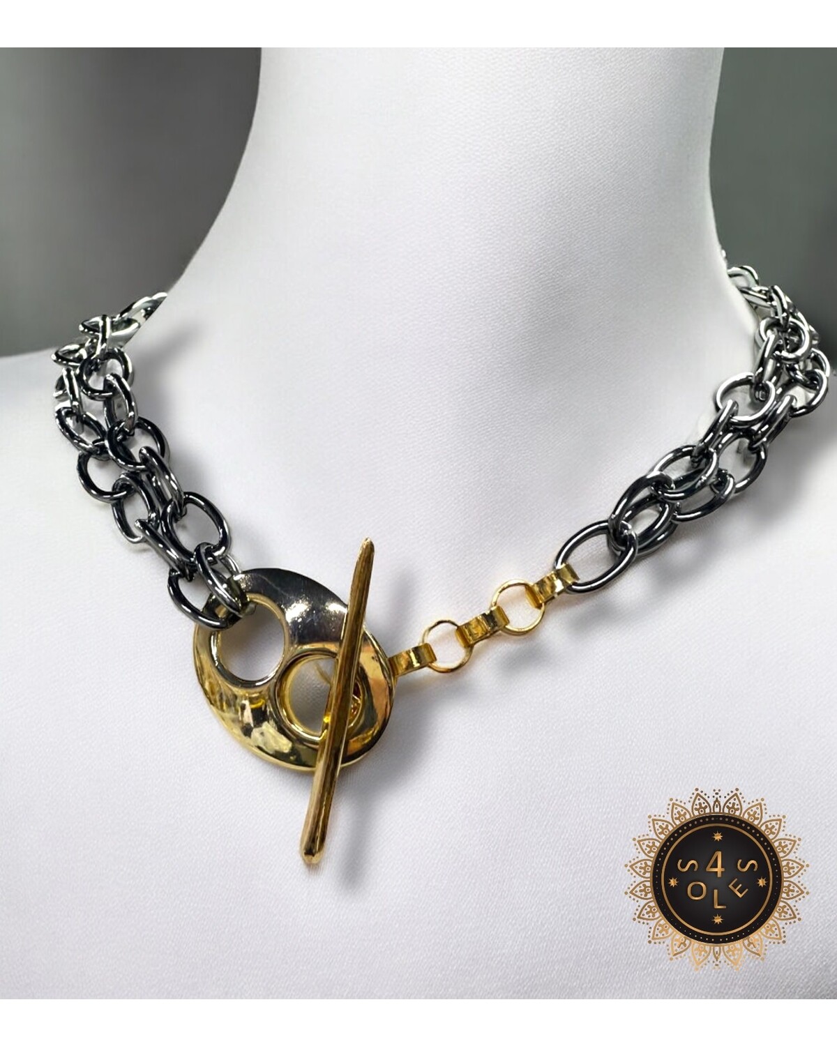 Dual-Tone Statement Necklace
