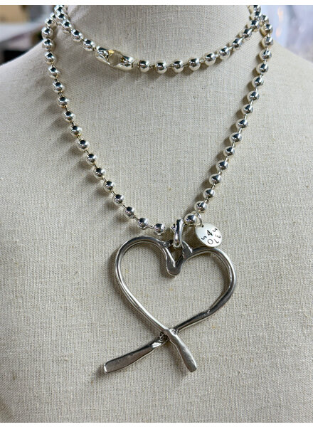 Heart beat long necklace by 4 soles