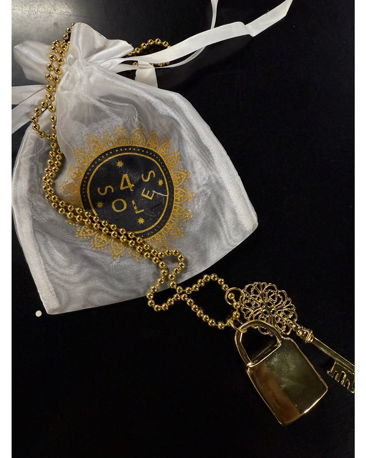 Love key long necklace