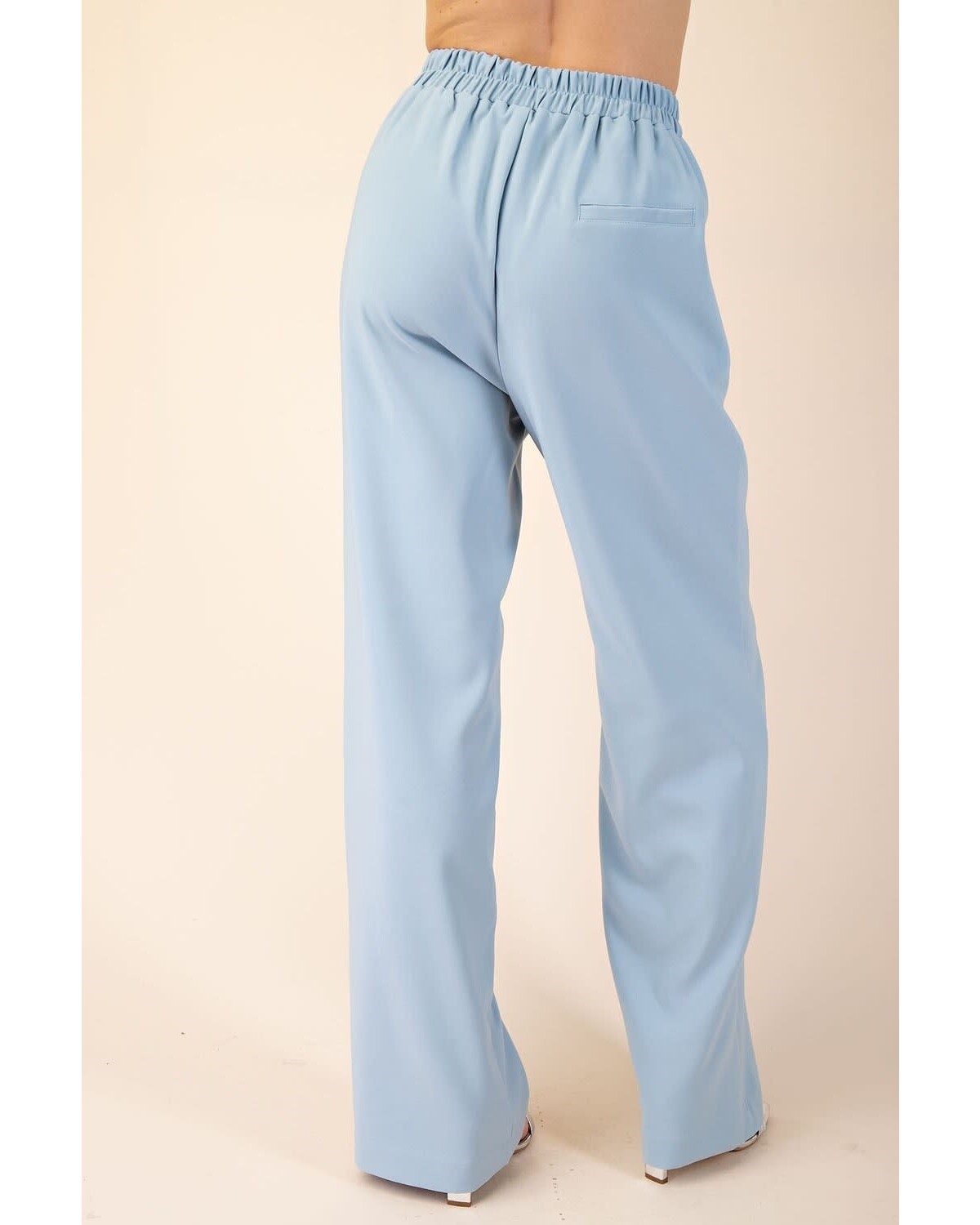 Buttoned Vest Top & Rise Wide Leg Pants