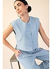 Buttoned Vest Top & Rise Wide Leg Pants