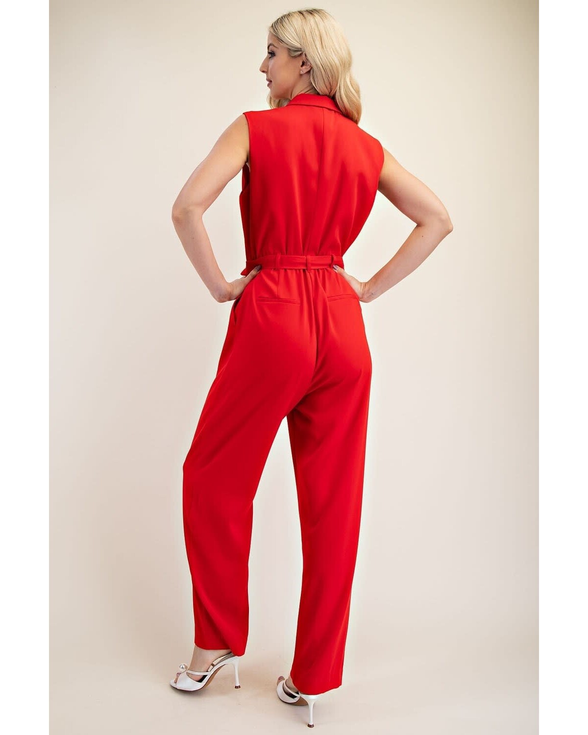Sleeveless Blazer Jumpsuit