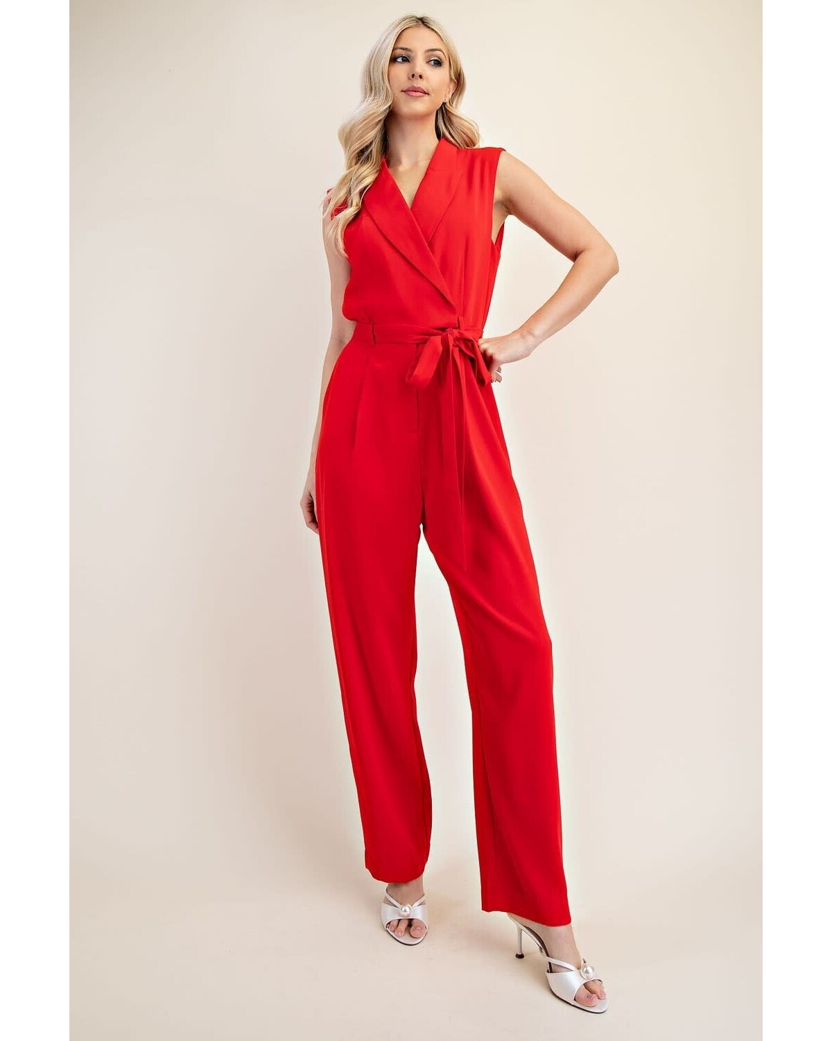 Sleeveless Blazer Jumpsuit