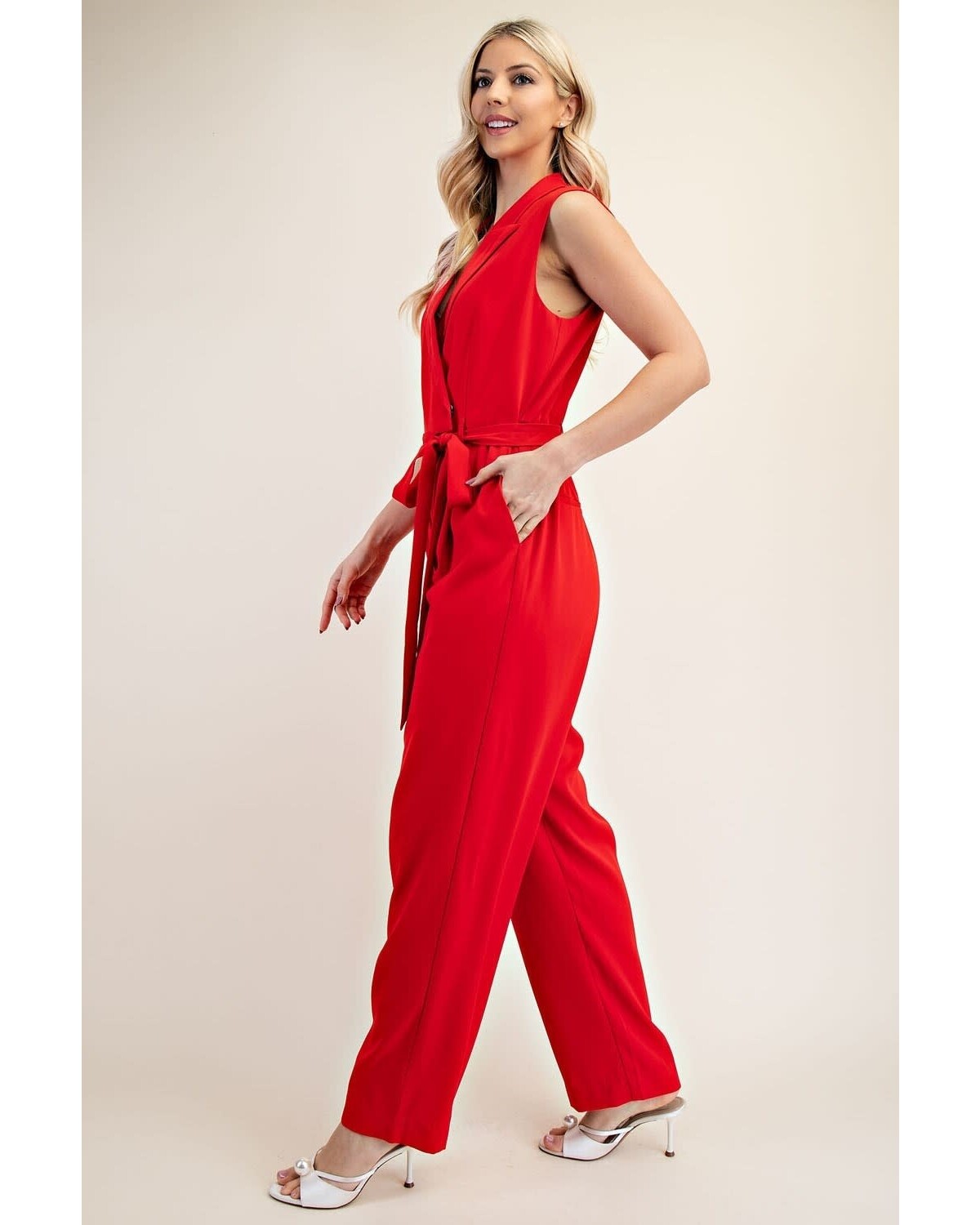 Sleeveless Blazer Jumpsuit
