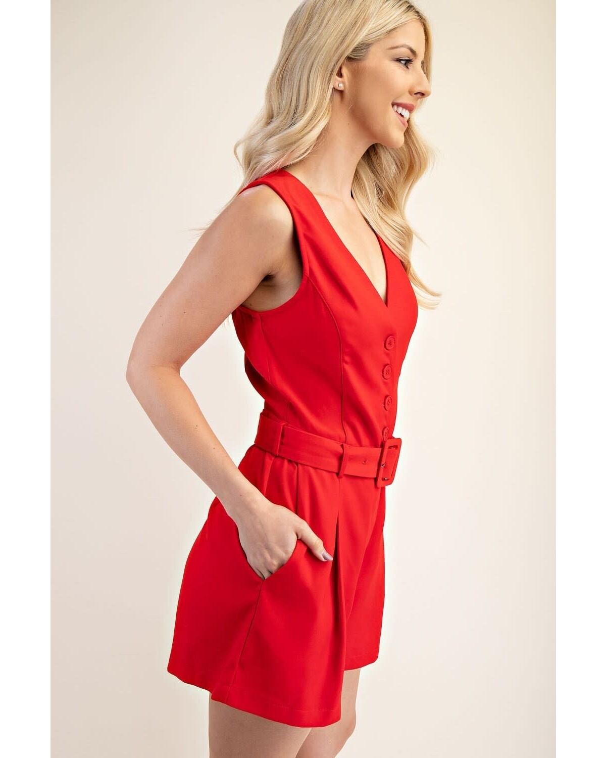 Sleeveless Blazer Jumpsuit