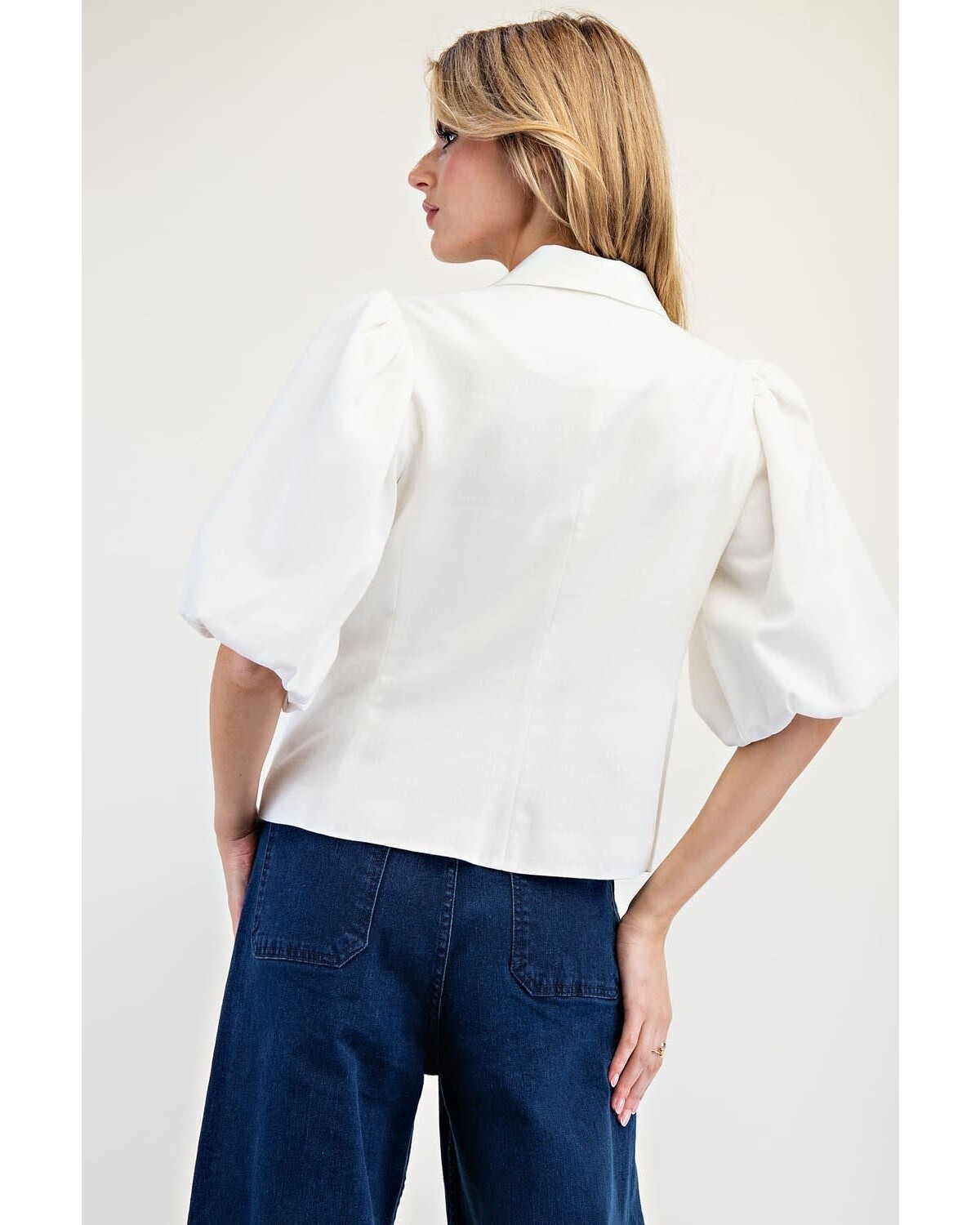 Bubble half Sleeve Blazer Top