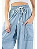 Stone Washed striped Straight leg Pant