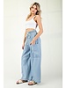 Stone Washed striped Straight leg Pant