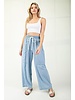 Stone Washed striped Straight leg Pant