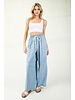 Stone Washed striped Straight leg Pant
