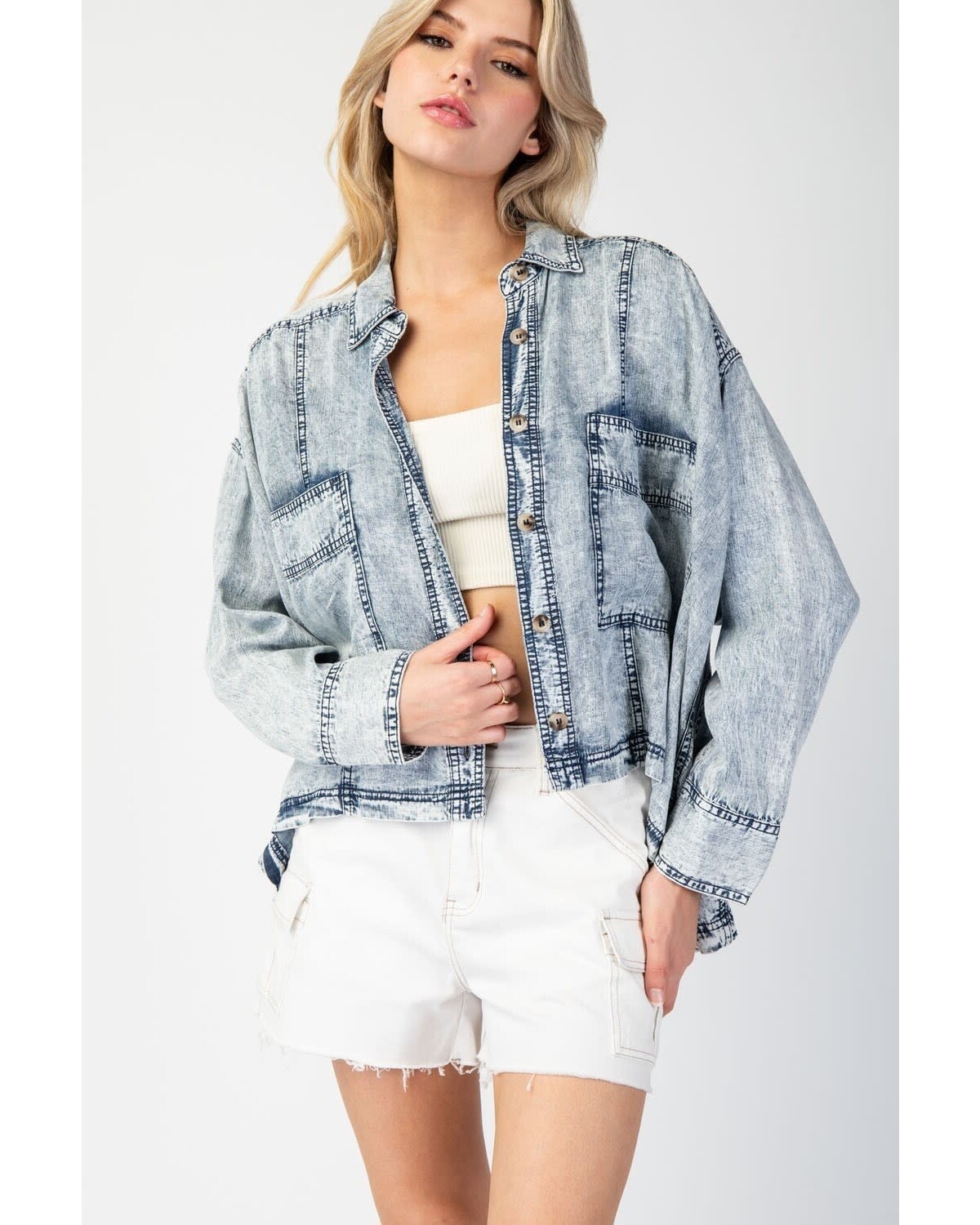 Plus washed jacket